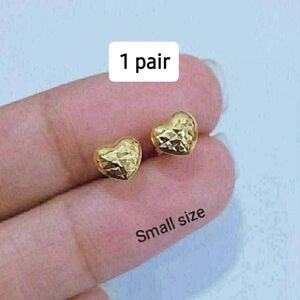 Heart-Shaped Gold Stud Earrings